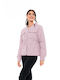 Biston Women's Short Puffer Jacket for Winter Pink