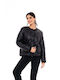 Biston -6 Women's Short Puffer Jacket for Winter Black