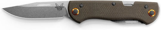 Benchmade Weekender Green Micarta Σουγιάς Πράσινος σε Θήκη