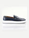 Boss Shoes Men's Leather Moccasins Blue