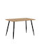 Dalas Table Dining Room Wooden with Metal Frame 120x70x75cm