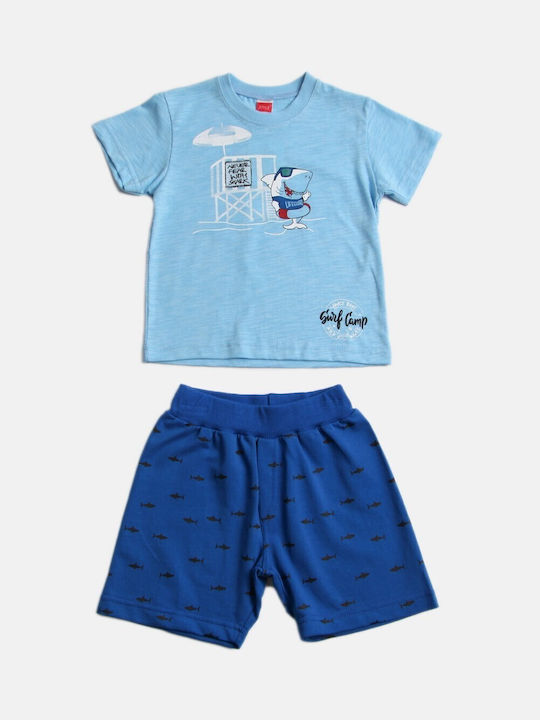 Joyce Kids Set with Shorts Summer 2pcs Light Blue