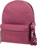 Polo Original Double Scarf School Bag Backpack Junior High-High School in Purple color 2023