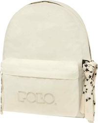 Polo Original Scarf Σχολική Τσάντα Πλάτης Γυμνασίου - Λυκείου σε Λευκό χρώμα 2023
