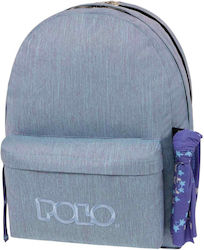 Polo Original Double Scarf Σχολική Τσάντα Πλάτης Γυμνασίου - Λυκείου σε Γαλάζιο χρώμα 2023