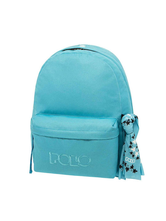 Polo Original Scarf School Bag Backpack Junior High-High School in Light Blue color 2023