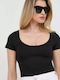 Guess Women's Summer Blouse Short Sleeve Black