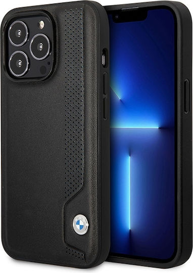 BMW Leather Blue Dots Back Cover Δερματίνης / Πλαστικό Μαύρο (iPhone 14 Pro Max)