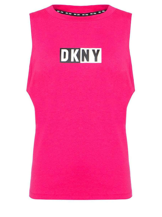 DKNY Summer Women's Cotton Blouse Sleeveless Fuchsia