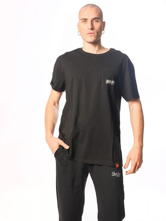 Paco & Co T-shirt Bărbătesc cu Mânecă Scurtă Negru