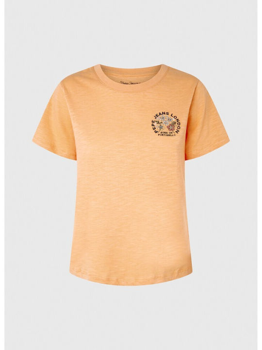 Pepe Jeans Onix Γυναικείο T-shirt Πορτοκαλί