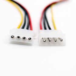 Molex Connector Male 4-pin to Female 4-pin 10cm White