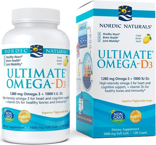 Nordic Naturals Ultimate Omega-D3 Fischöl 120 Softgels Zitrone