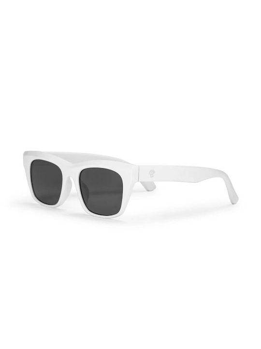 Chpo Anna Sunglasses with White Plastic Frame and Black Lens 16132RG