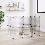 vidaXL Pet Crate with 20 Panels & Door Black 105x70x70cm