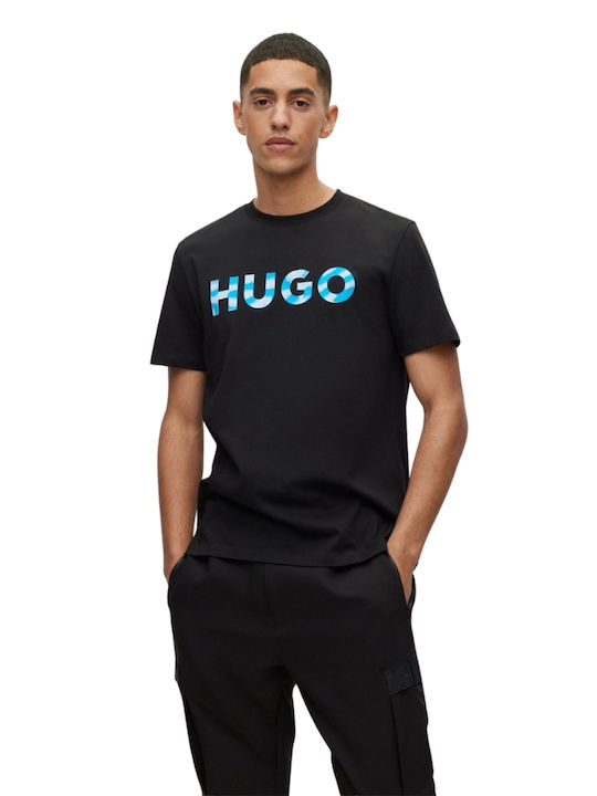 Hugo Boss Fit Dulivio Ανδρικό T-shirt Μαύρο με Λογότυπο