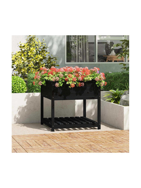 vidaXL Blumenkasten Hölzernes Schwarz 82.5x82.5x81cm.