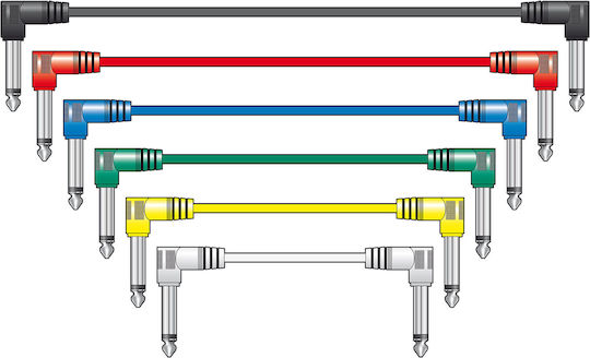 Chord PATCH100CL Cable 6.3mm male - 6.3mm male 1m Multicolour 6pcs (190.225UK)