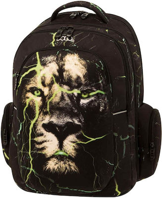 Polo Extra Lion Σχολική Τσάντα Πλάτης Δημοτικού σε Μαύρο χρώμα 30lt