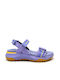 Geox Leather Women's Flat Sandals with Strap Lilac