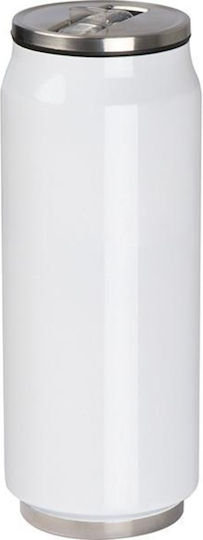Next Μπουκάλι Θερμός Ανοξείδωτο 500ml Λευκό με Καλαμάκι