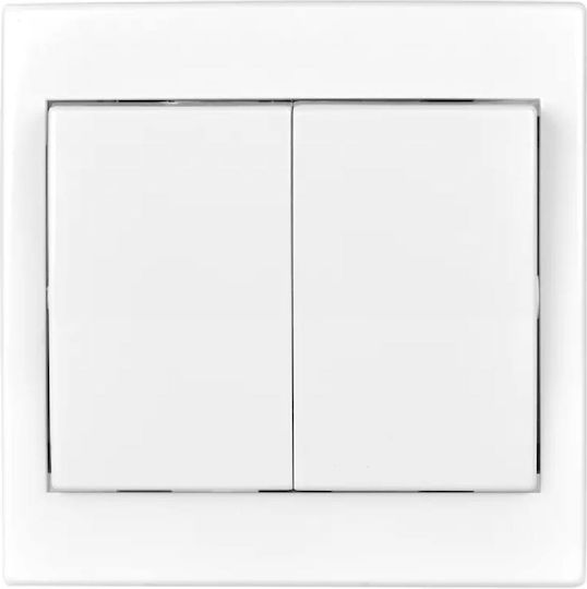 Emos Recessed Wall Switch Lighting Two-Way with Frame White