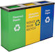 Molyto Recycling Metallic Waste Bin 3x110lt Multicolour