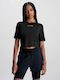 Calvin Klein Women's Athletic Crop T-shirt Fast Drying Black