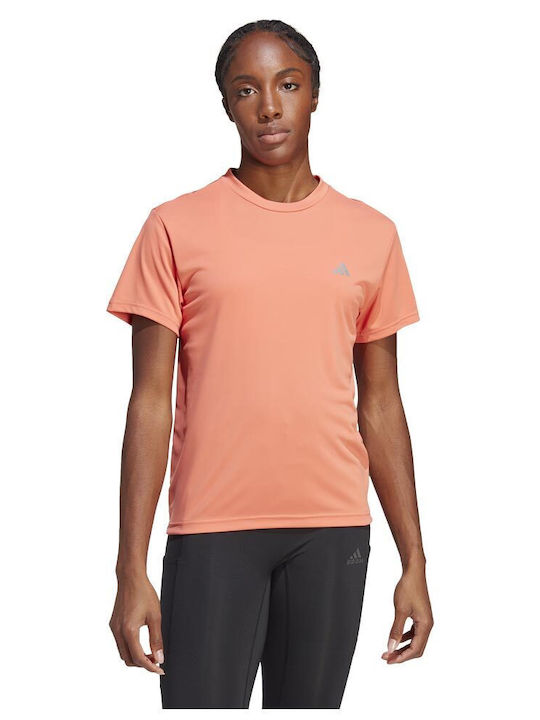 Adidas Run It Γυναικείο Αθλητικό T-shirt Fast Drying Πορτοκαλί