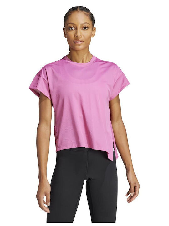 Adidas Hiit Aeroready Quickburn Γυναικείο Αθλητικό T-shirt Fast Drying Ροζ