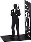 Metal Bookend Bond Secret Agent in Black Color Length 10cm.