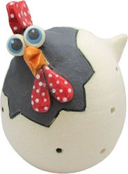 Ceramic chicken with legs small black Φ5X16 K3 Liougka Handmade