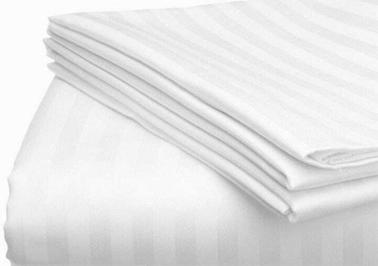Cotton Linen Hotel Sheet White Single 160x260cm 20pcs
