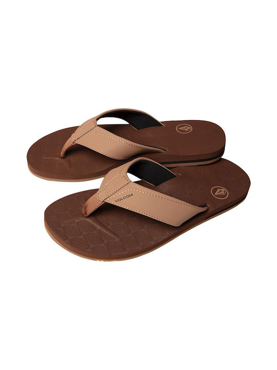 Volcom Men's Flip Flops Brown