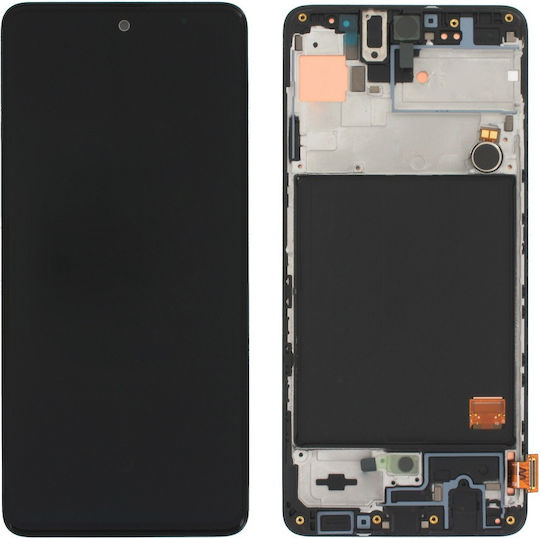 Οθόνη Incell με Μηχανισμό Αφής και Πλαίσιο για Galaxy A51 (Μαύρο)