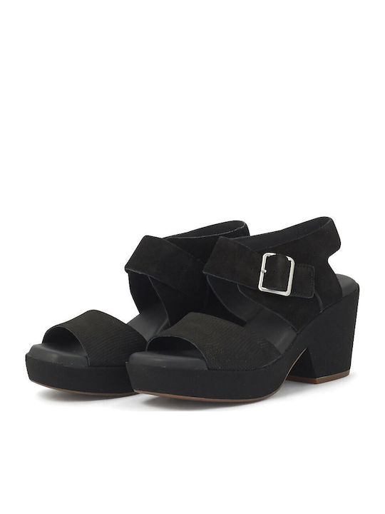 Clarks KimmeiHi Strap Δερμάτινα Πέδιλα Μαύρα