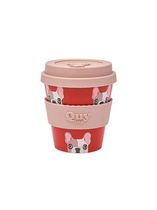 QuyCup Achille Becher Kunststoff mit Deckel Rot 230ml