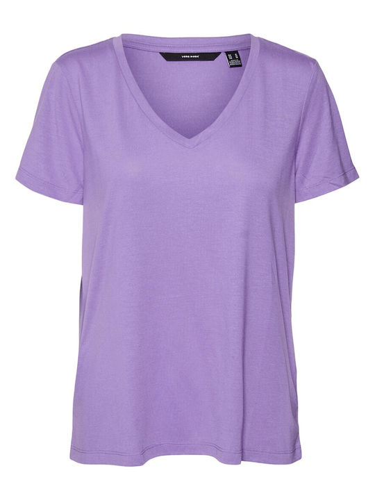 Vero Moda Damen T-Shirt mit V-Ausschnitt Paisle...