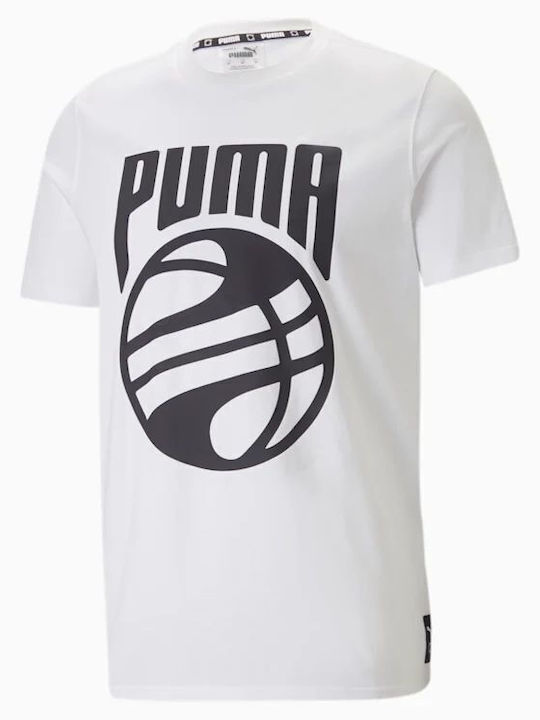 Puma Posterize Ανδρικό T-shirt Λευκό με Στάμπα