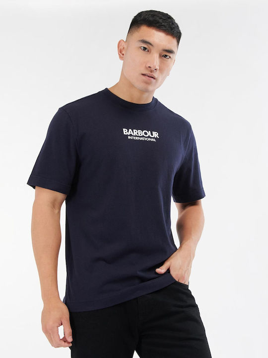 Barbour Formula Ανδρικό T-shirt Navy Μπλε με Λογότυπο