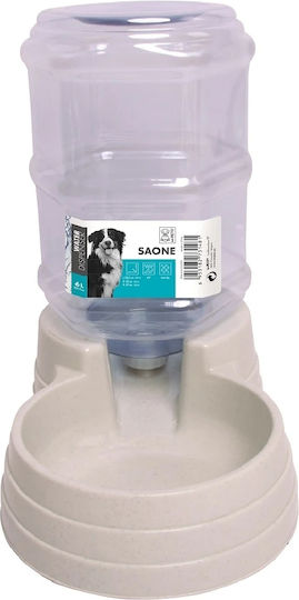 M-Pets Saone Automatic Plastic Bowl with Container Water for Dog & Cat 3.5lt in White Color