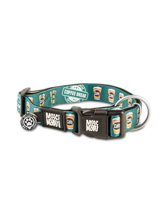 Max & Molly Coffee Break Ошийник за куче в Зелен цвят Medium 20мм x 34 - 55см