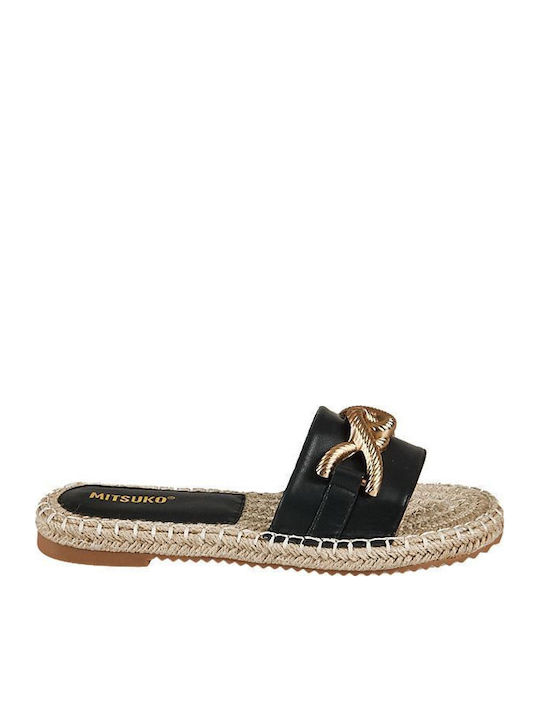 Mitsuko Flache Sandalen für Damen in Schwarz Farbe