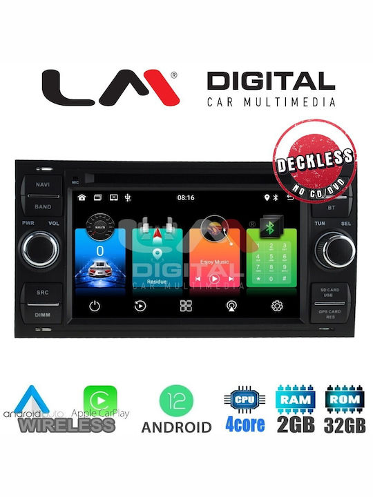 LM Digital Car-Audiosystem für Ford C-Max / Fiesta / Schwerpunkt / Vereinigung / Kuga / S-Max / Transit / Tourneo / Transit Connect 2000>2013 (USB/WiFi/GPS/Apple-Carplay)