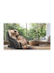 SL-A196-2 Fotoliu Relax Masaj cu Puf din Piele Ecologică Black / Beige 77x148x88cm