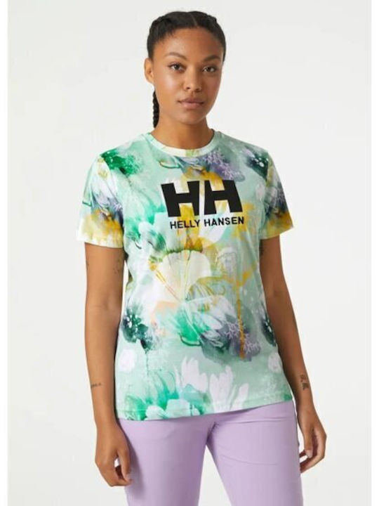 Helly Hansen Γυναικείο T-shirt Πράσινο με Στάμπα