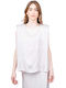 Women's Summer Blouse Satin Sleeveless Beige