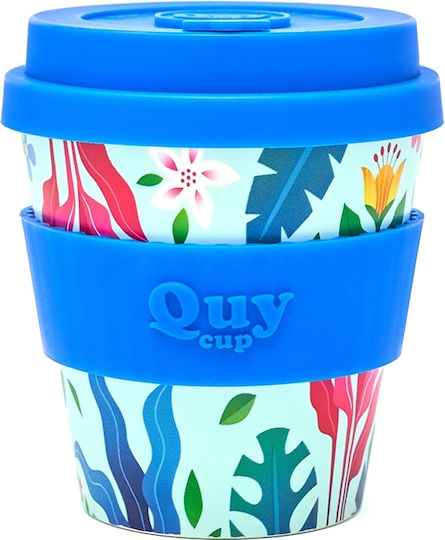 QuyCup Flower Чаша Пластмаса с Капак Син 230мл