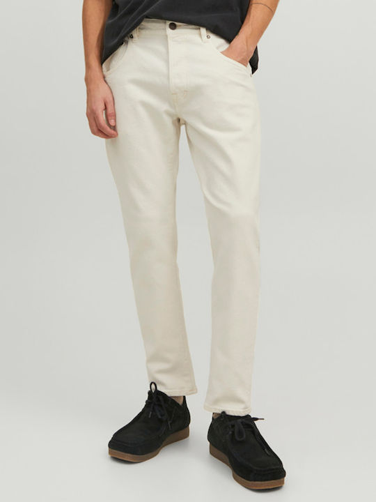 Herren Jeanshose Gekürzt Weiß