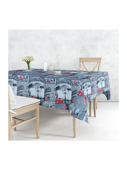 Sette Colori Καρέ Τραπεζομάντηλο Rome Μπλε 140x140εκ.